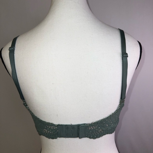 Victoria Secret 32DDD G70 Sage Lace Lined Demi Double Bra - Picture 3 of 6